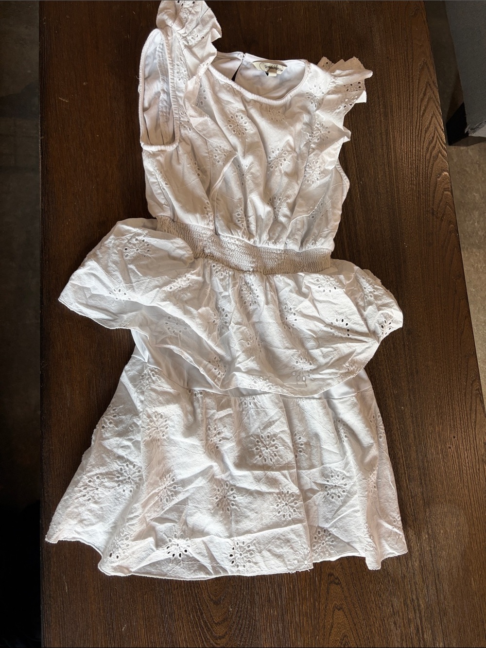 Speechless White Eyelet Peplum Dress
